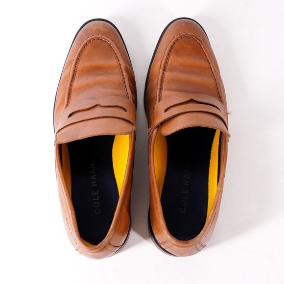 Cole Haan Grand Leather Penny Loafer Dress Shoes Mens 9M Orange Brown Tan C33224 main image 11